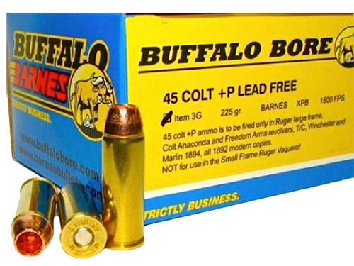 Ammunition Buffalo Bore Ammunition 1124 ft lbs 45Colt BBA 3G/20     45C +P      225 BARN XPB       20/12 • Model: 1124 ft lbs